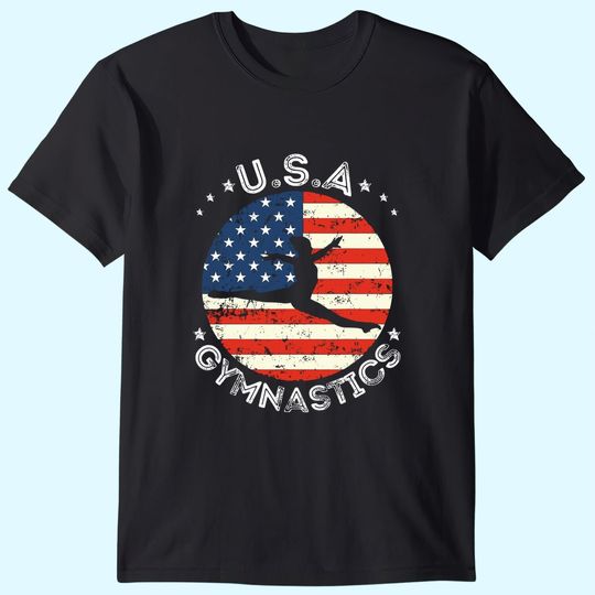 USA Vintage Gymnastics Team Retro Support USA Women Gymnast T Shirt