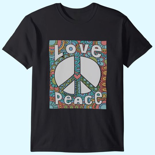 Peace T Shirt 60s 70s Tie Die Hippie Costume T Shirt