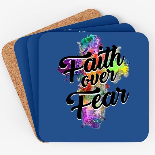 Faith Over Fear Coaster Art Graphic Tops Coaster
