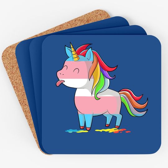 Transgender Unicorn-lgbtq Trans Pride Coaster Coaster