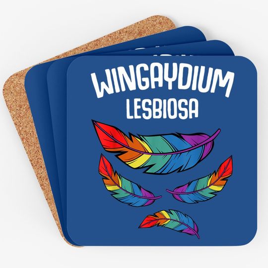 Lgbt Pride 2021 Funny Lesbian Love Wingaydium Lesbiosa Gift Coaster