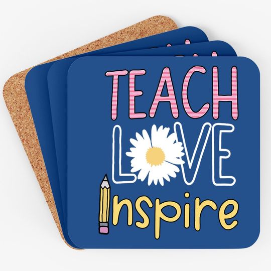 Summer Teacher Teach Love Inspire Coaster