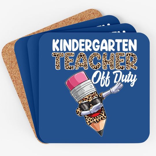 Kindergarten Teacher Off Duty Leopard Print Coaster