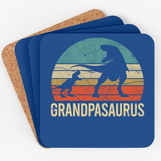 Grandpa Dinosaur 1 Grandson Christmas Gift Father's Day Coaster