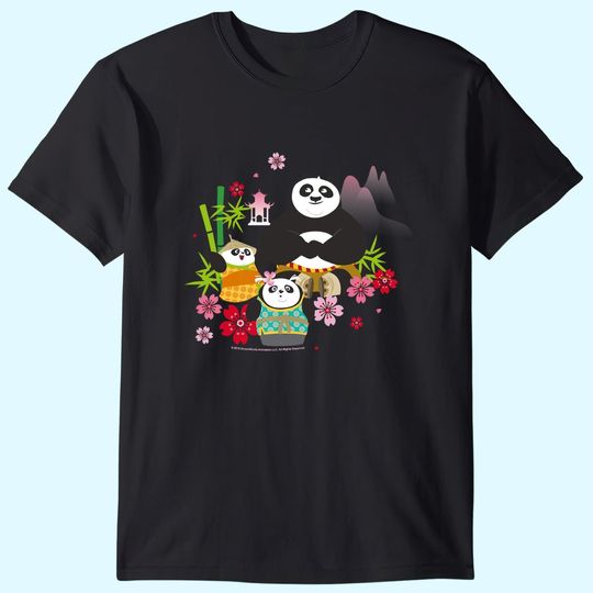 Kung Fu Panda Po And Pandas Floral T Shirt