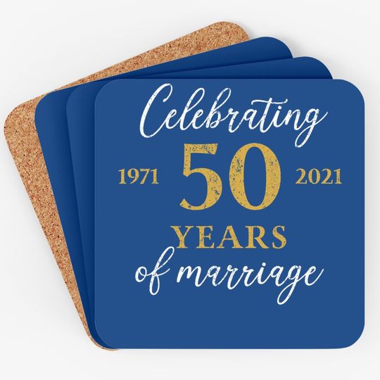 1971 Celebrating 50th Wedding Anniversary Coaster