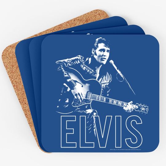 Elvis Presley The King Rock Guitar In Hand Adult Coaster