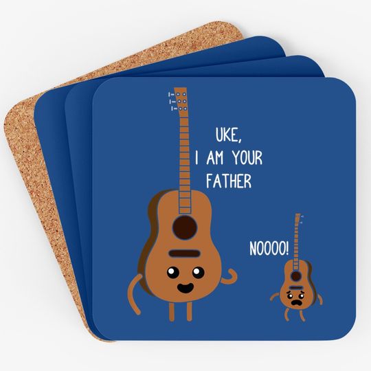 Uke I Am Your Father Funny Ukulele Banjo Guitar Player Gift Coaster