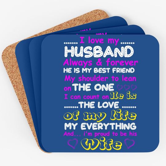 Funny I Love My Husband Forever Coaster