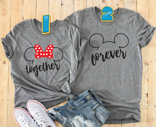 Together Forever Disney Couple Matching Couple T-Shirt