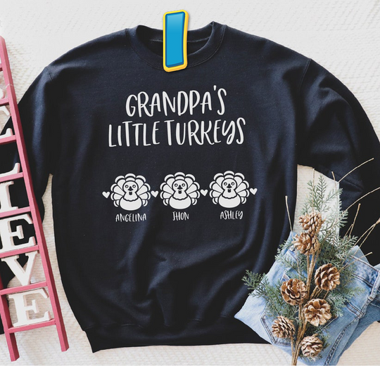 Thanksgiving Grandma Grandpa Mom Dad Custom Sweatshirt