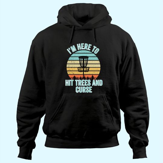 Disc Golf Hoodie Funny Hit Trees and Curse Retro Disc Golf Gi Hoodie