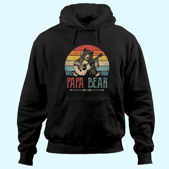 Papa Bear funny Guitar Hoodie for men