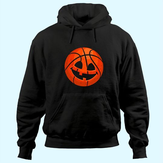 Basketball Pumpkin Face Halloween Jack-O-Lantern Hoodie
