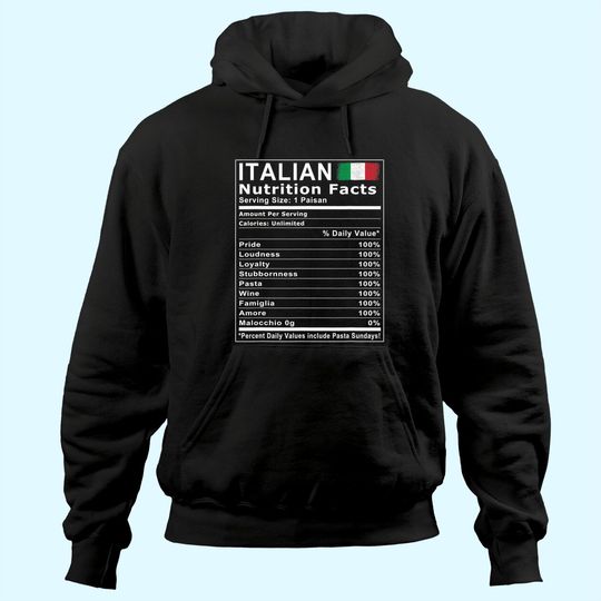 Italian Nutrition Facts Hoodie