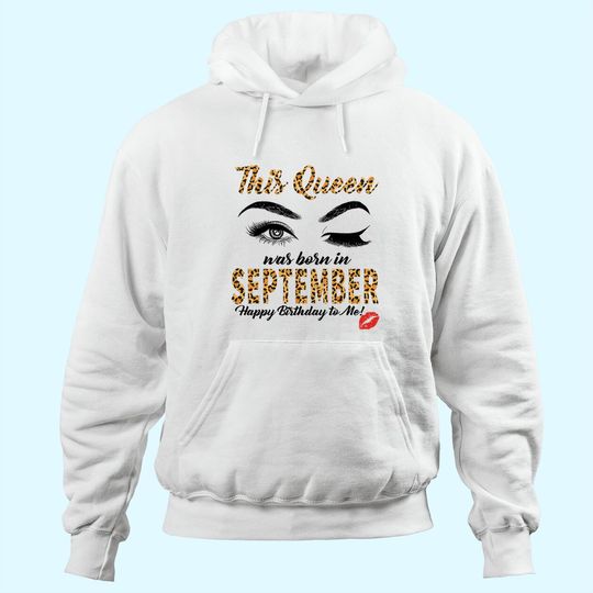 Leopard This Queen Was Born In September Womens Hoodie
