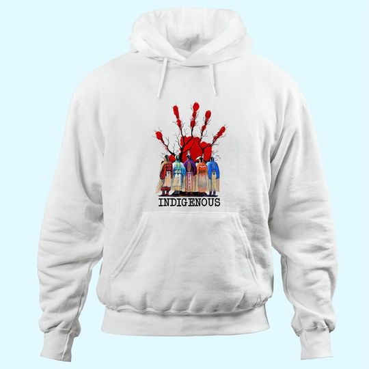 Native American Indigenous Red Hand Women Gifts Hoodie