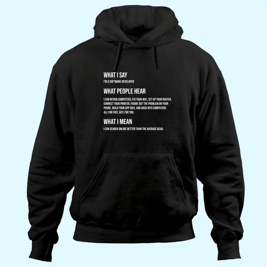 I'm a Software Developer What I Say What I Mean Hoodie