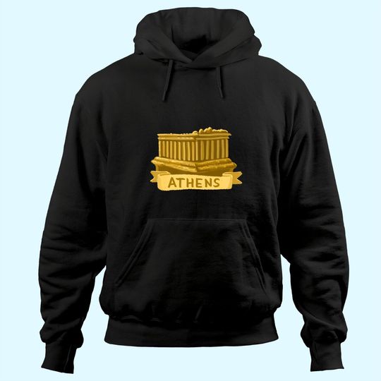 Athens Greece Acropolis Parthenon Gold Hoodie