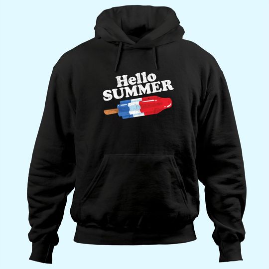 Hello Summer Popsicle Funny Bomb Retro 80s Pop Vacation Gift Hoodie