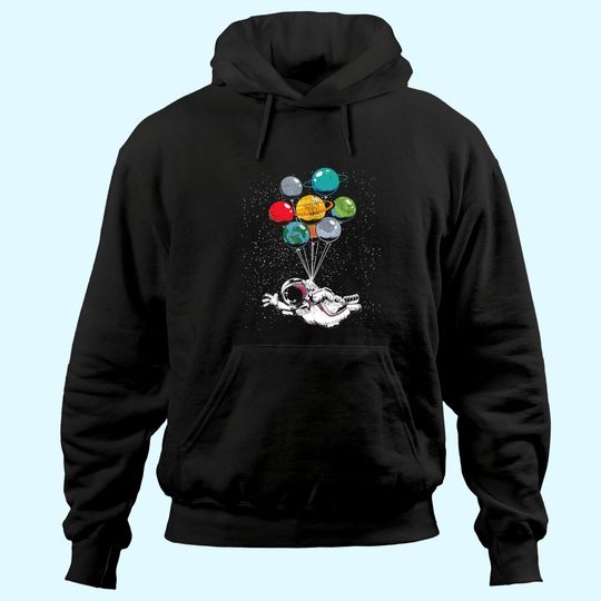 Space Travel Astronaut Kids Planets Balloons Space Science Hoodie