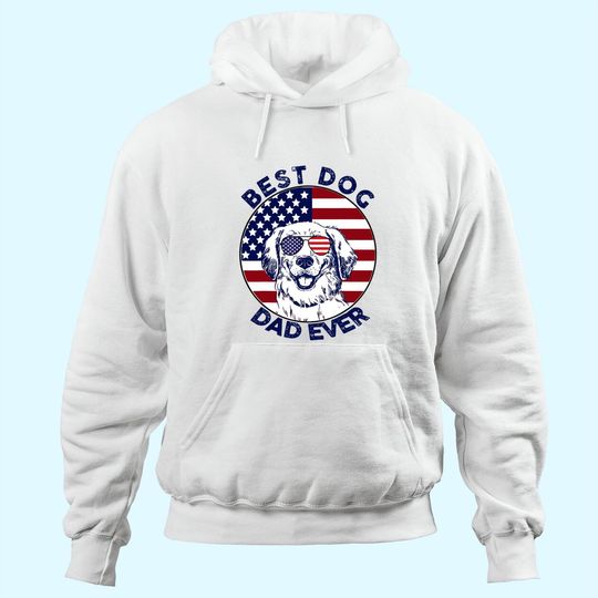 Best Dog Dad Ever American Flag Gift for Best Father Hoodie