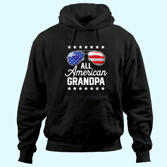 All American Grandpa 4th of July Family Matching Sunglasses Hoodie
