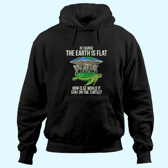 Flat Earth Society Hoodie Turtle Elephants Men Women Gift