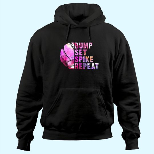 Bump Set Spike Repeat Volleyball Lover Athlete Sports Gift Hoodie