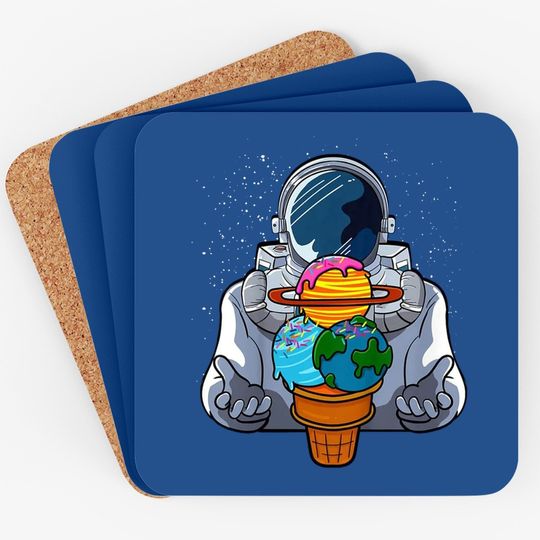 Ice Cream Astronaut Lover Space Planet Sorbet Galaxy Gelato Coaster