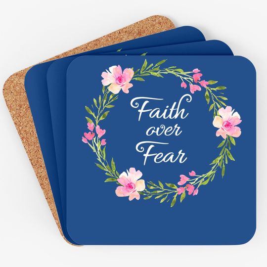 Inspirational, Faith Over Fear Coaster. Spiritual Coaster