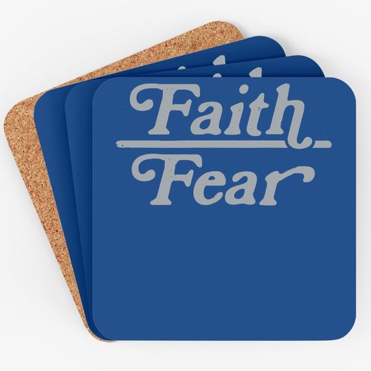 Faith Over Fear Coaster Cute Religion Faithful Empowerment Novelty Coaster