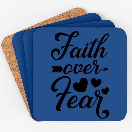 Faith Over Fear Inspirational Jesus Quote Gift Christian Coaster