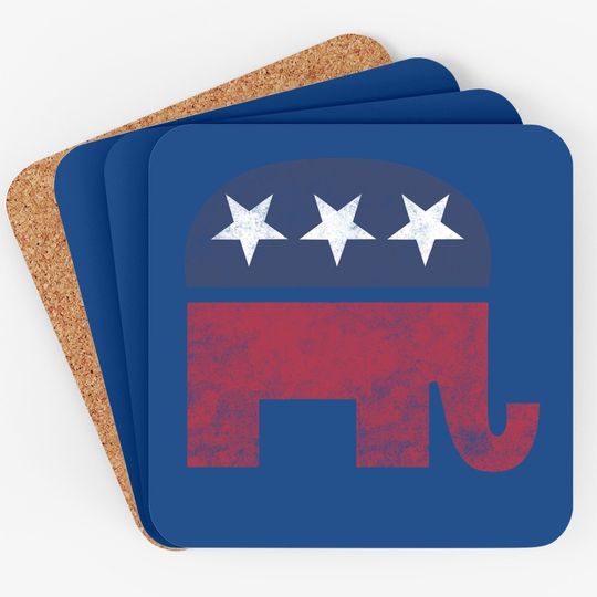 Tee Luv Republican Elephant Coaster - Soft Touch Grey Gop Elephant Coaster