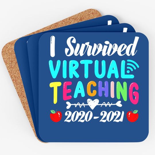 I Survived Virtual Teaching End Of Year Teacher 2020 2021 Coaster