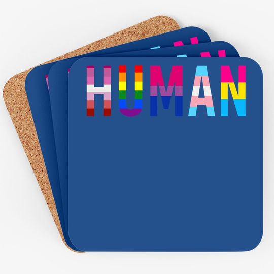 Human Lgbt Flag Gay Pride Month Transgender Rainbow Lesbian Coaster