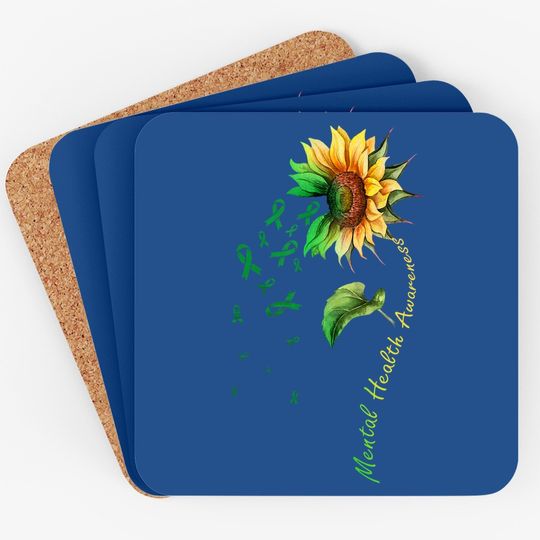 Mental Health Awareness Sunflower Coaster