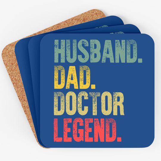 Funny Vintage Coaster Husband Dad Doctor Legend Retro Coaster