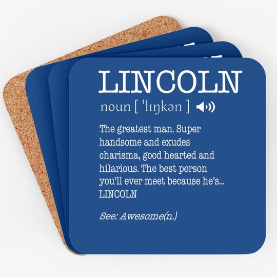 The Name Is Lincoln Funny Gift Adult Definition Coaster
