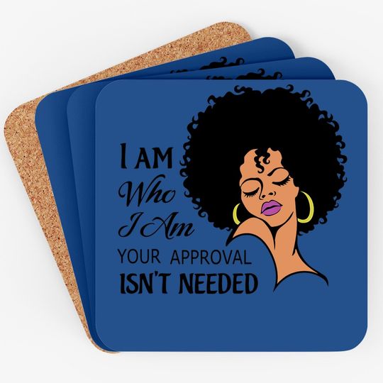 Black Queen Lady Curly Natural Afro African American Ladies Coaster