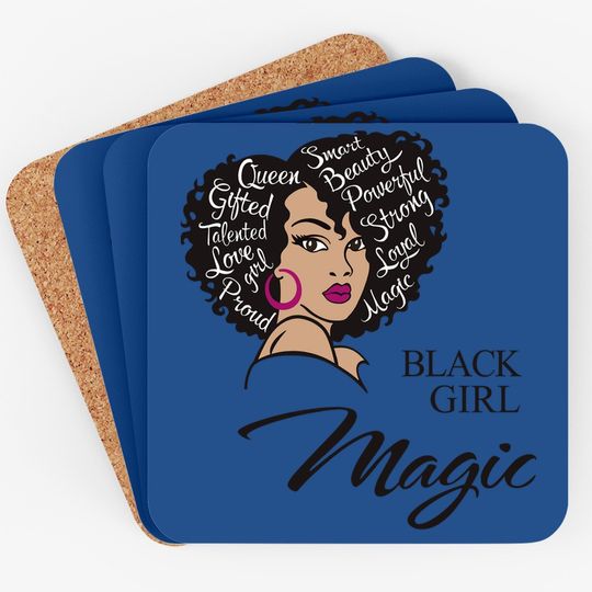 Black Girl Magic Coaster For Melanin Afro Woman Coaster Black Girl Coaster Afro Queen Black Pride Short Sleeve Tops