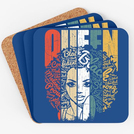 African American Coaster For Educated Strong Black Woman Queen Coaster
