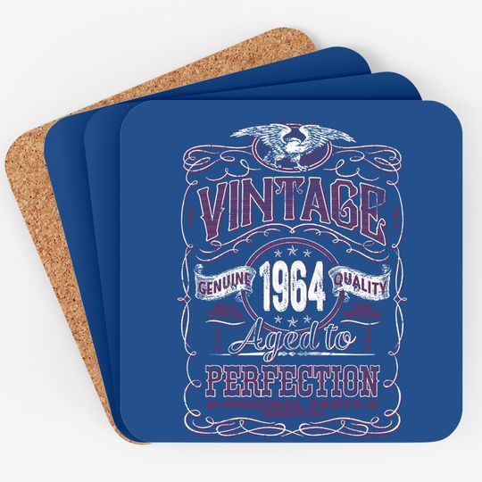 57th Birthday Coaster For - Vintage 1964 Aged To Perfection