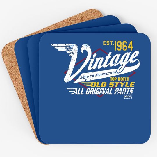 57th Birthday Coaster For - Vintage 1964 Aged To Perfection - Racing