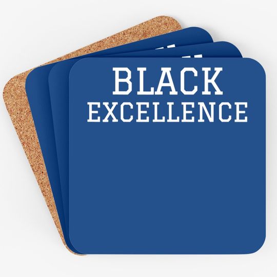Black Excellence Black Power Coaster White Print