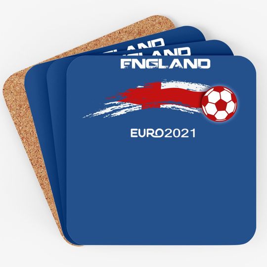 Euro 2021 England Flags Football Soccer Fan Coaster