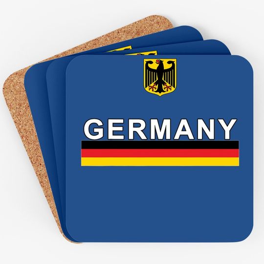 Euro 2021 Coaster Germany Sporty Flag And Emblem