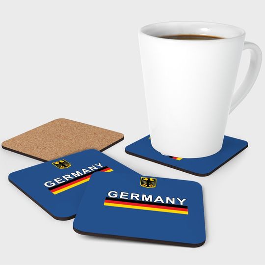 Euro 2021 Coaster Germany Sporty Flag And Emblem