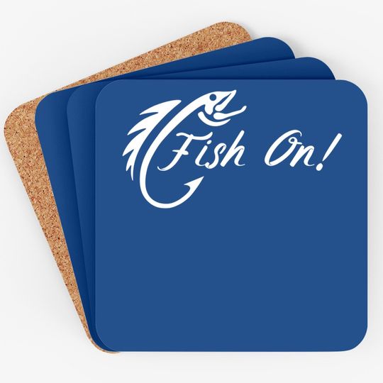 Fish On Fishing Hook Bait Fisherman Gift Idea Fishing Lover Coaster