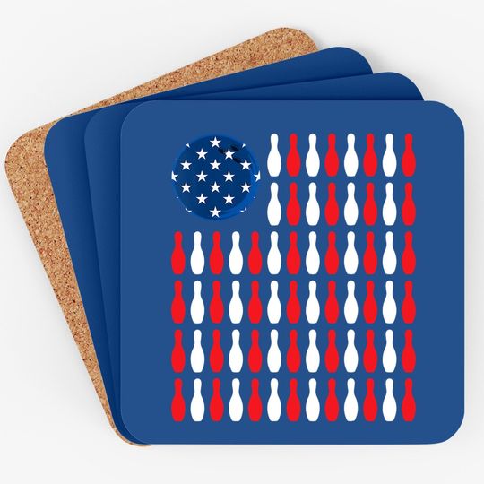 American Flag - Patriotic Bowler & Bowling Coaster